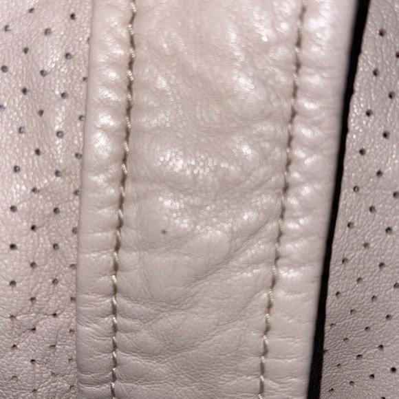 REBECCA TAYLOR Perforated Lamb Leather Bomber Moto Zip Up Pink Jacket Women's 8 - Picture 12 of 12